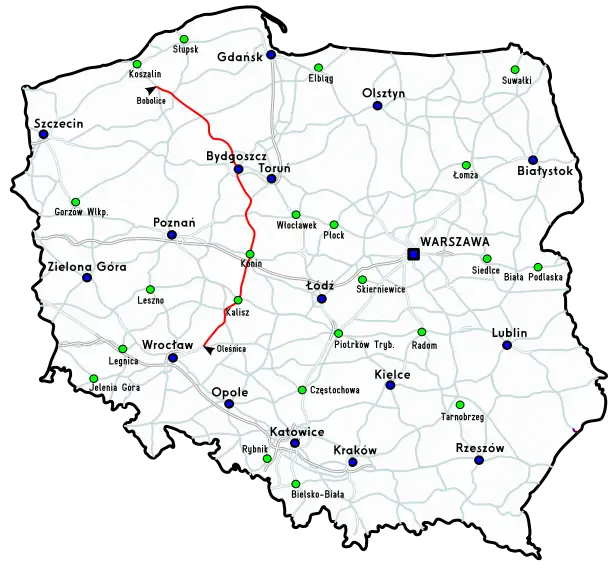 Illustrated Map of Poland with Cities and Roads