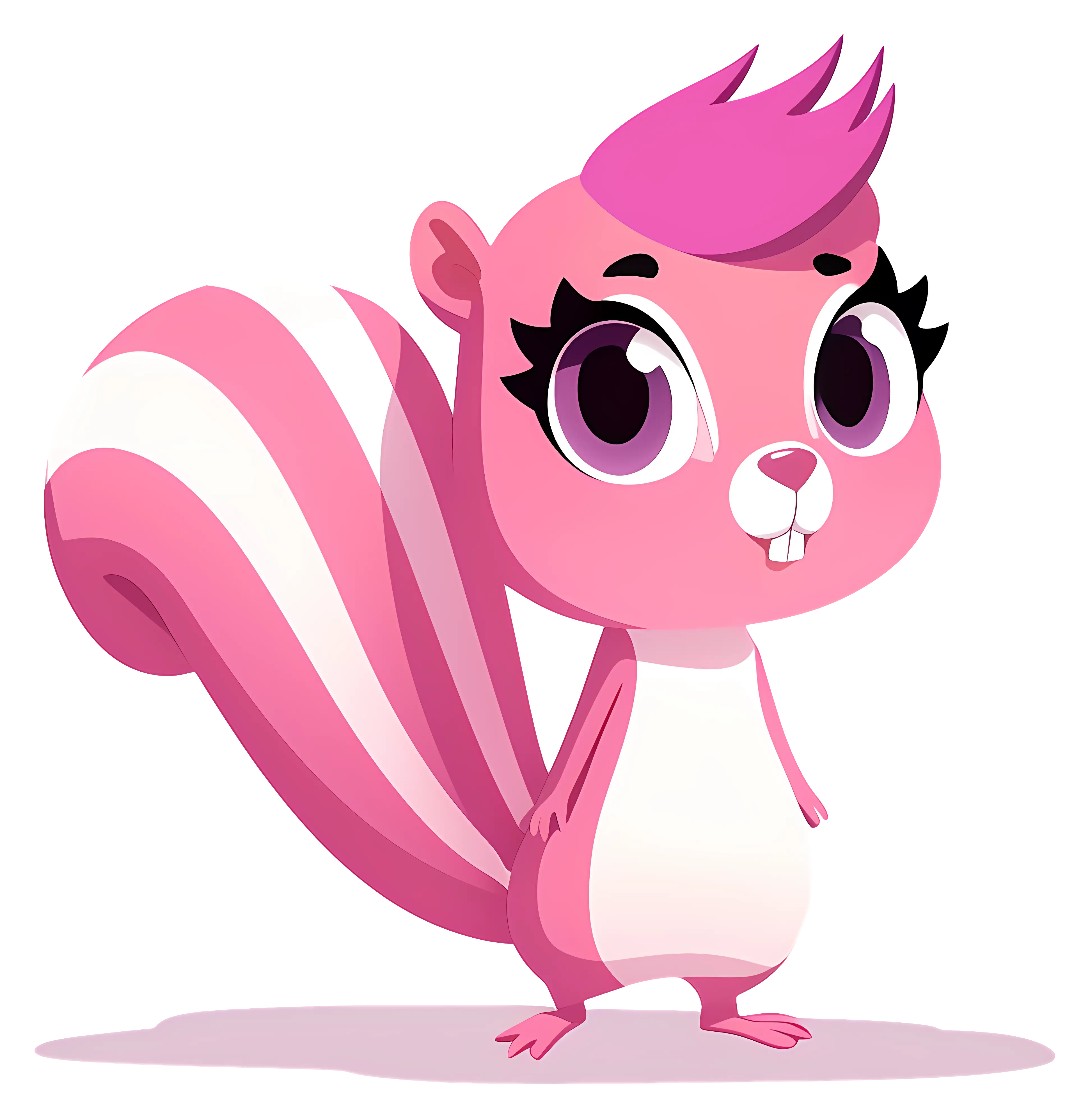 Pink Squirrel Cartoon Character