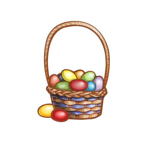 Colorful Eggs in Easter Basket