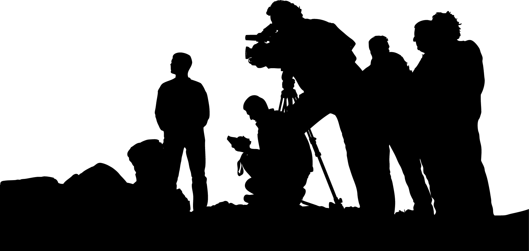 Silhouette of a Film Crew