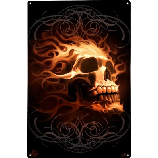Flaming Skull Art