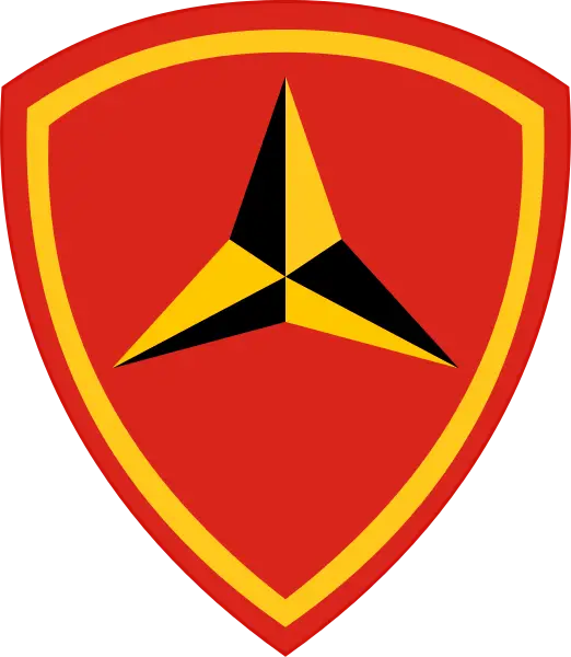 Red Shield Logo with Triangular Symbol