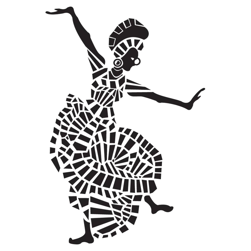 Mosaic Dancing Woman Silhouette