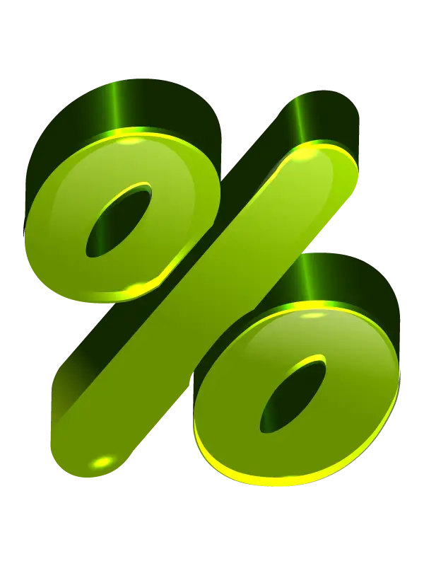 Green Percentage Symbol