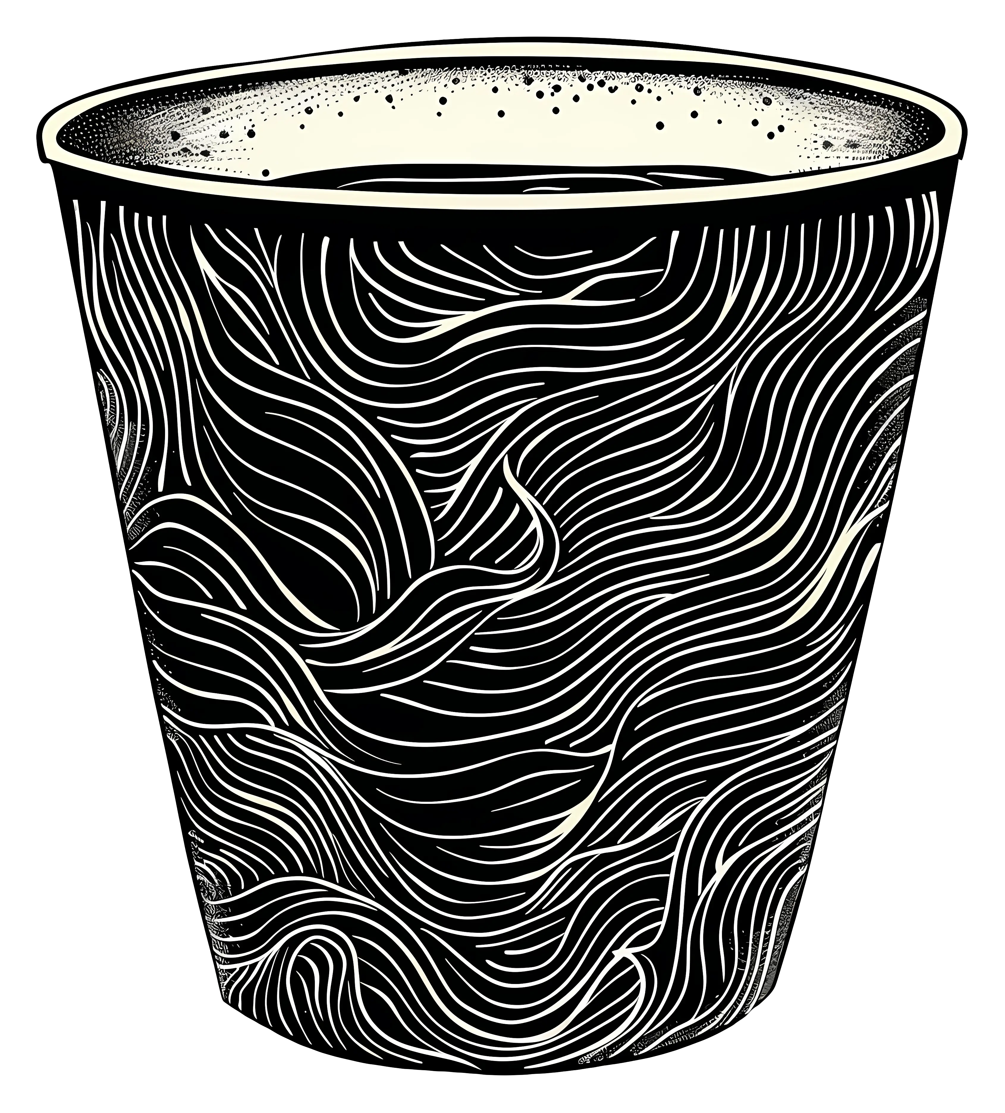 Artistic Black and White Cup Illustration