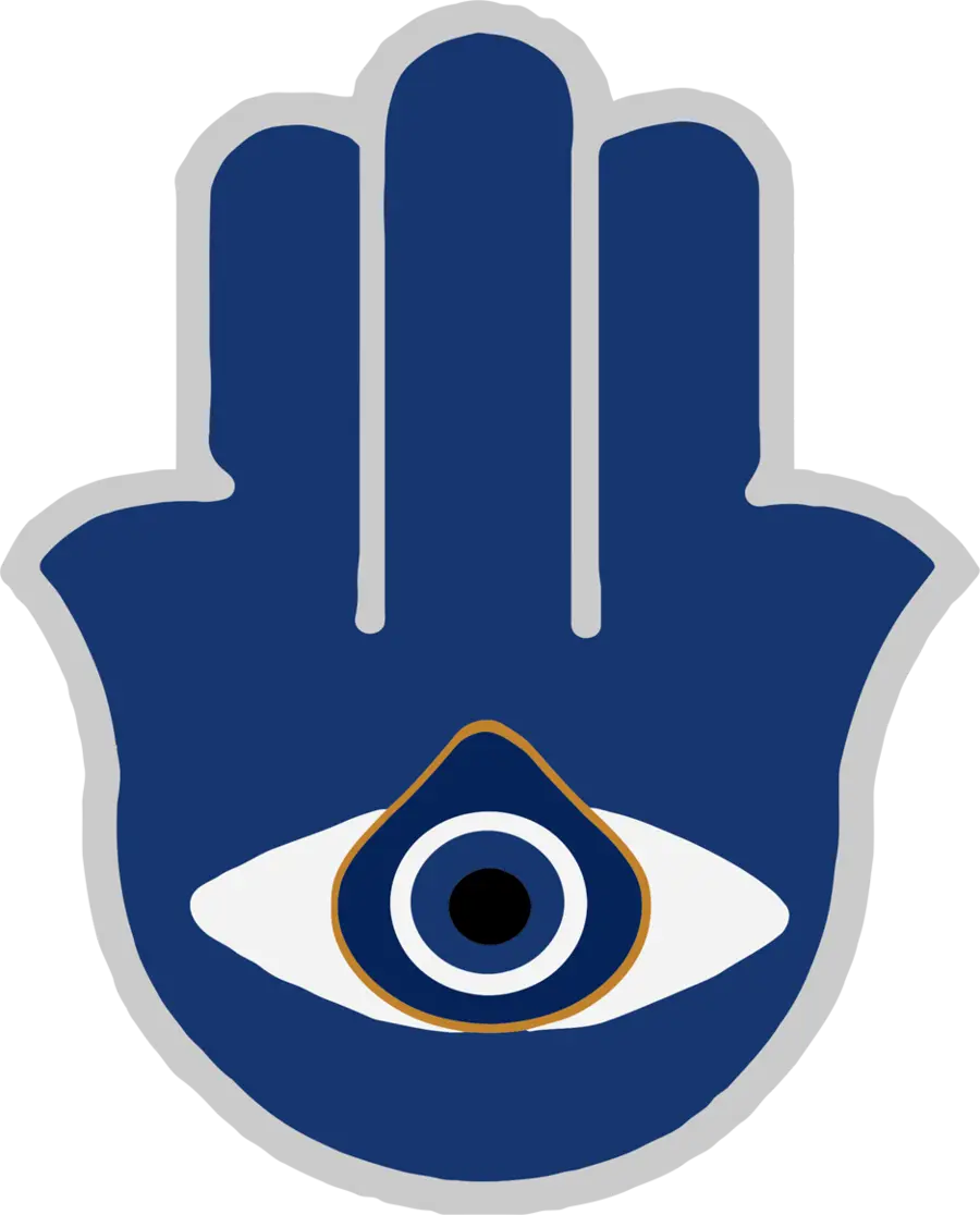 Hamsa Hand with Blue Eye Symbol