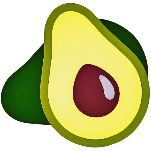 Cartoon Avocado Slice with Pit