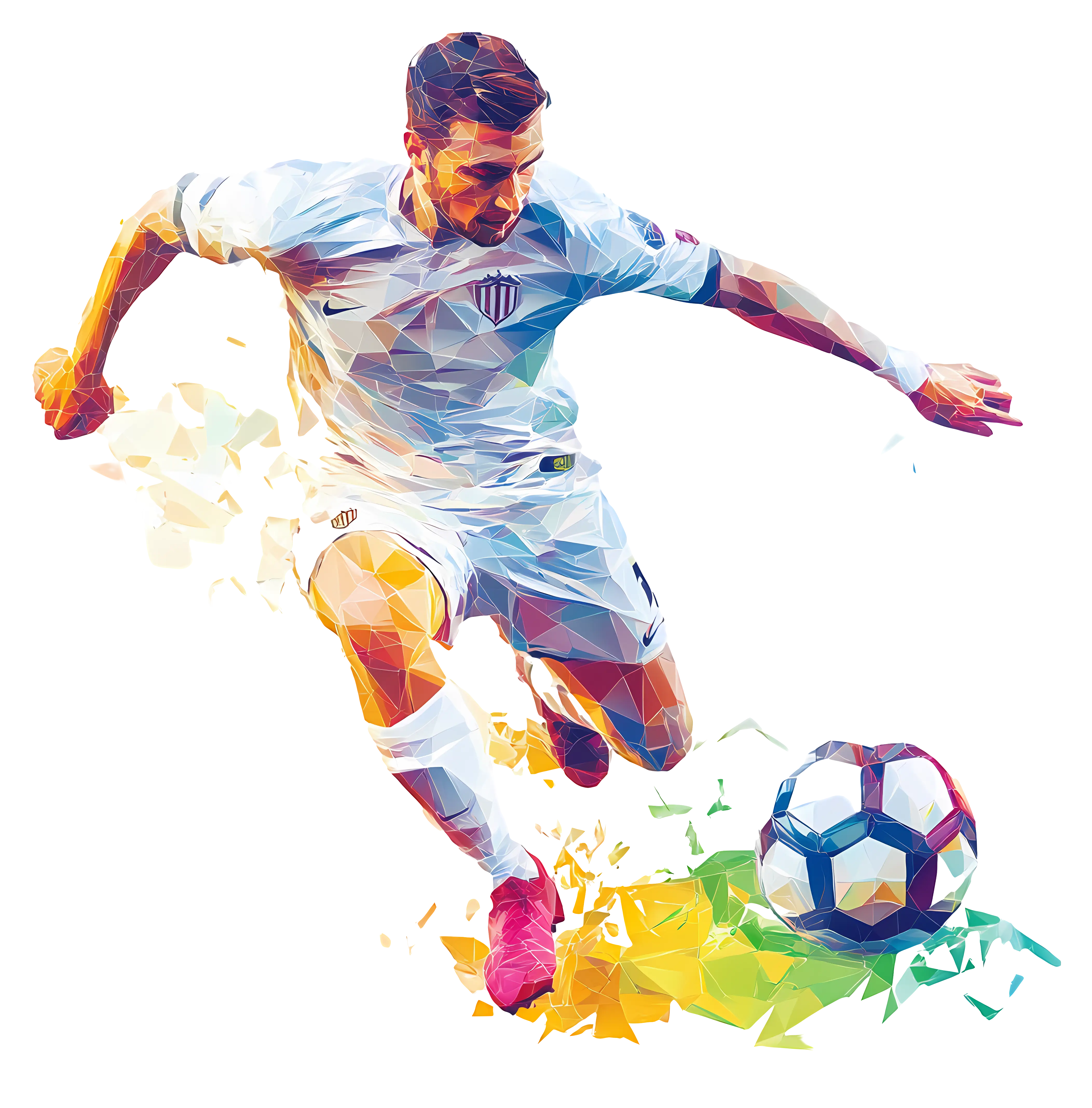 Colorful Soccer Player Kicking Ball Illustration