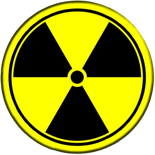 Radiation Warning Symbol with Yellow Background
