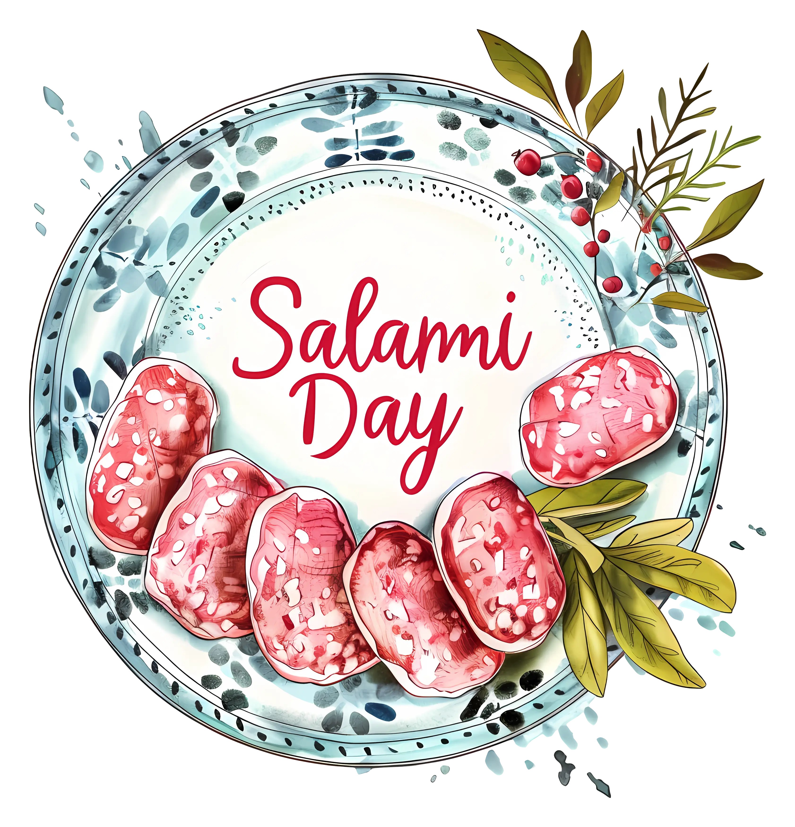Salami Day Celebration with Plate of Salami