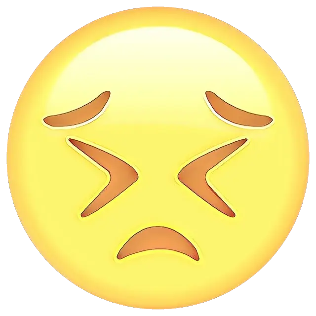 Stressed Emoji Face with Sad Expression
