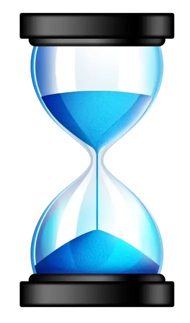 Blue Hourglass Timer with Sand Flowing