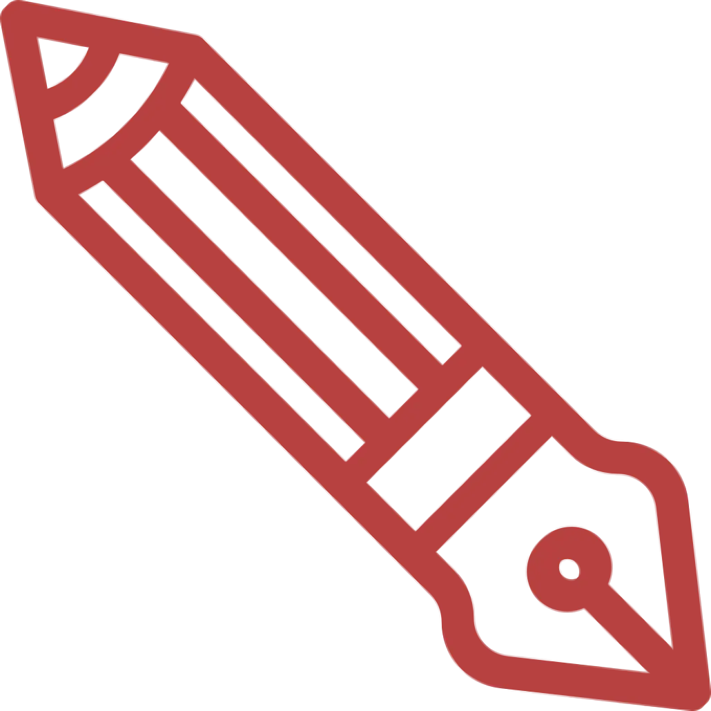 Red Fountain Pen Icon Illustration