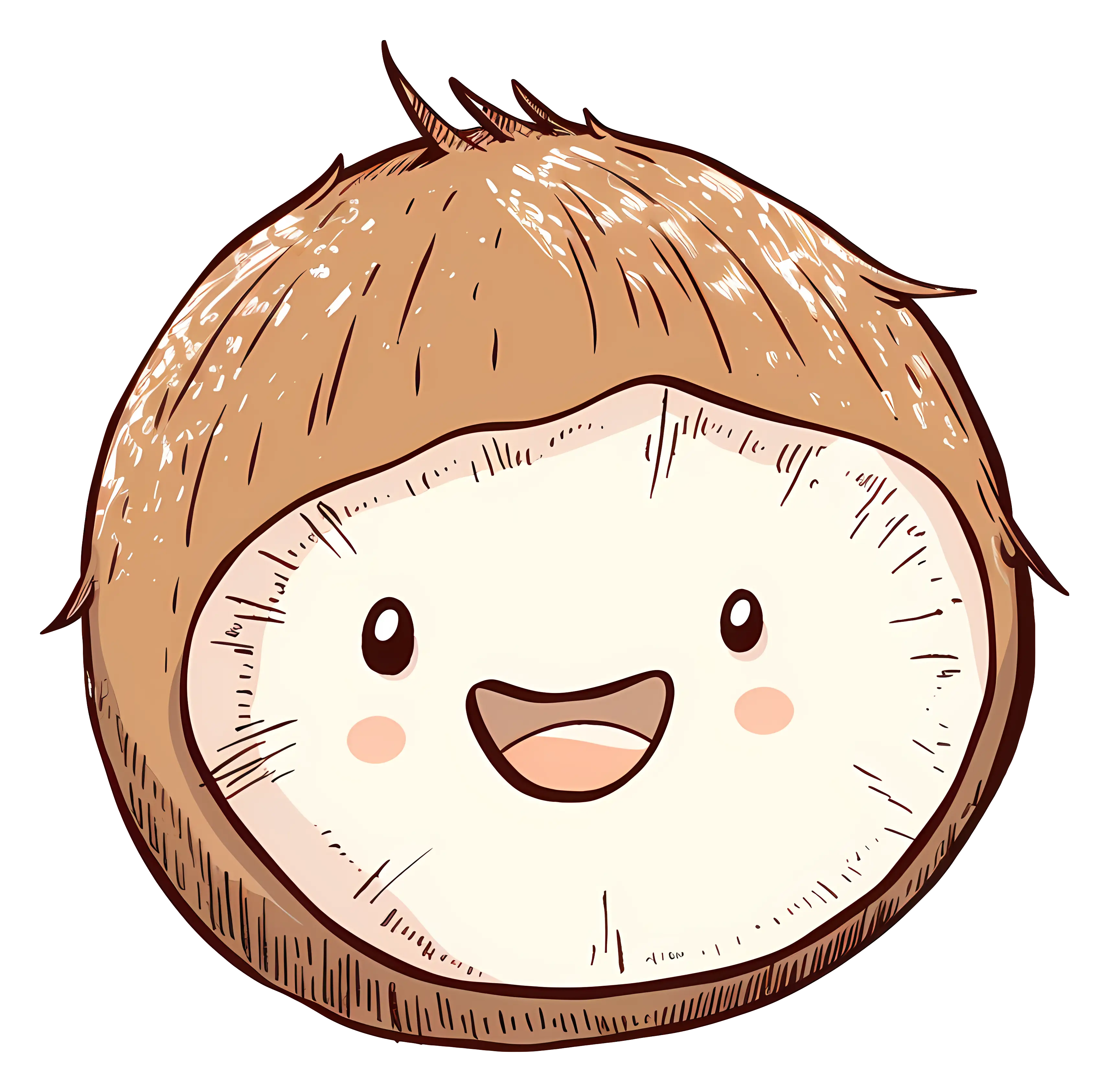 Cute Smiling Coconut Cartoon