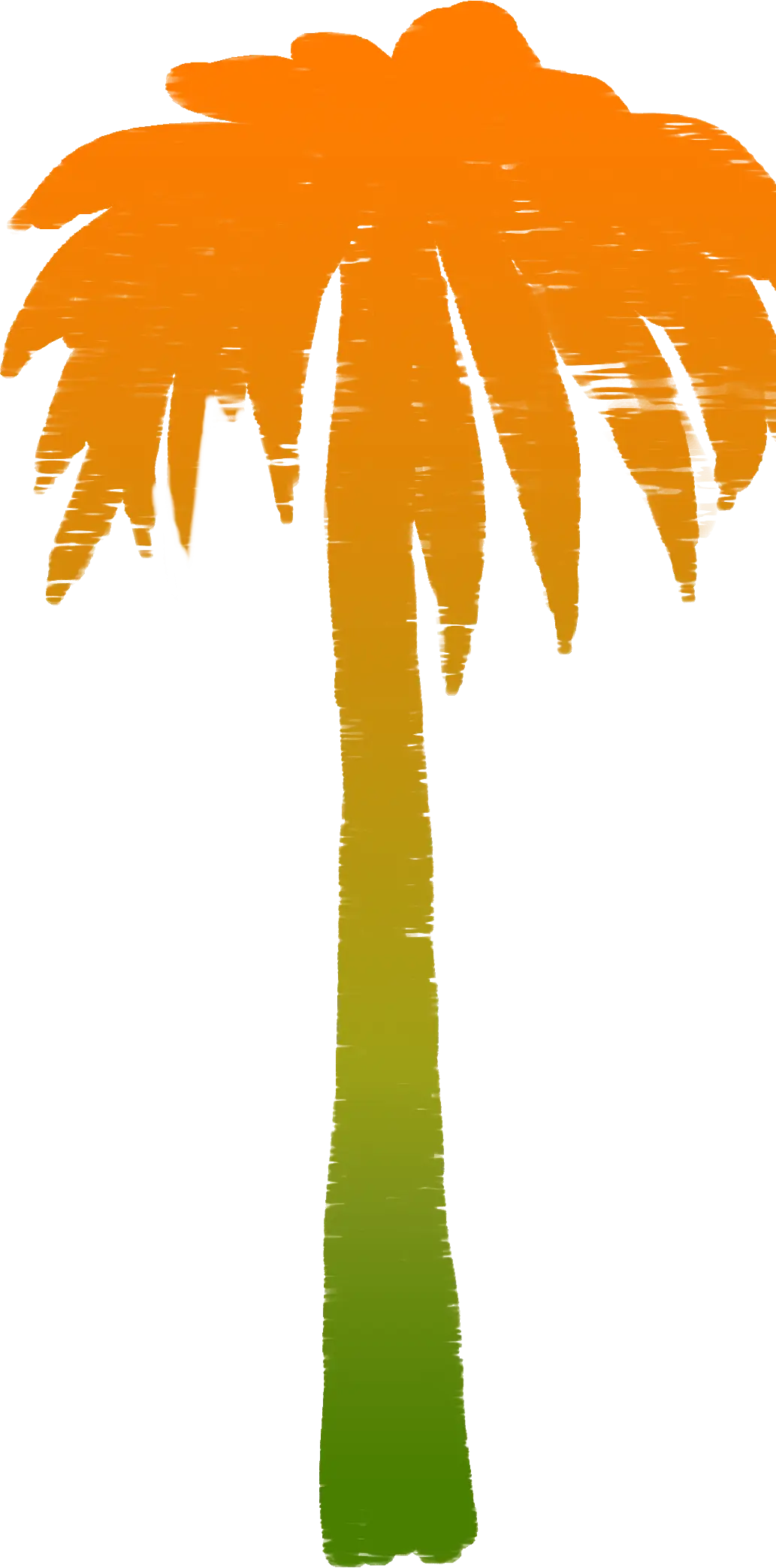 Orange and Green Gradient Palm Tree Illustration