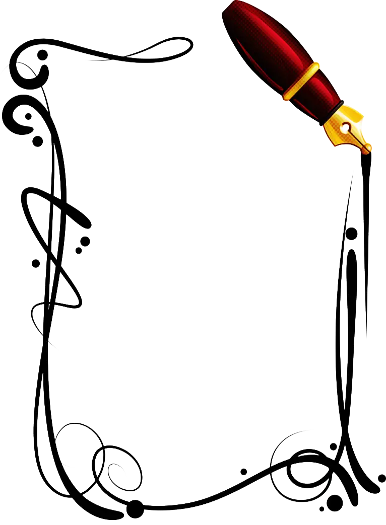 Ornate Pen and Ink Design Border