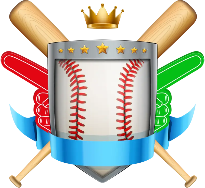 Baseball Emblem with Bats and Crown