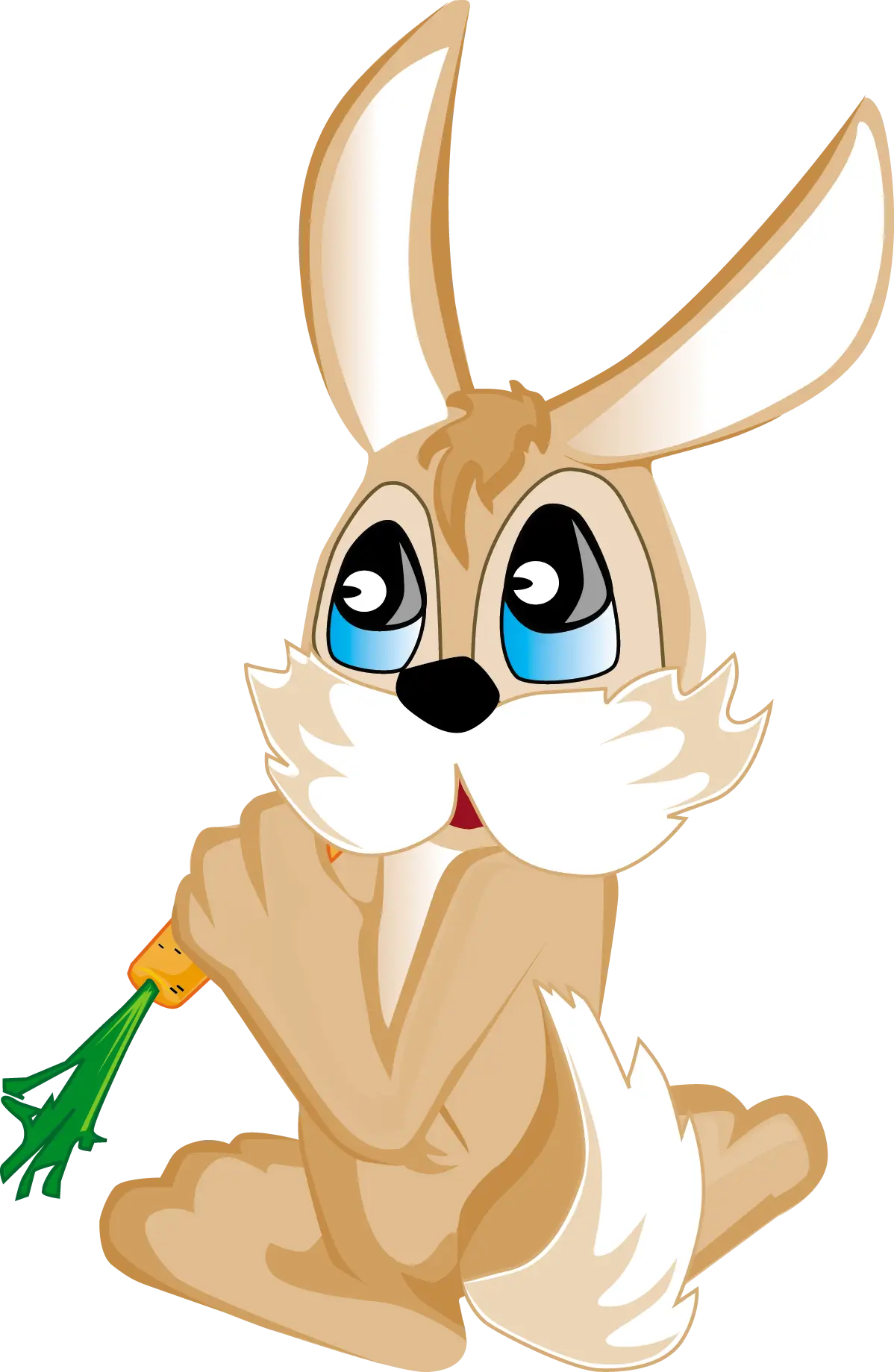 Cartoon Rabbit Holding a Carrot