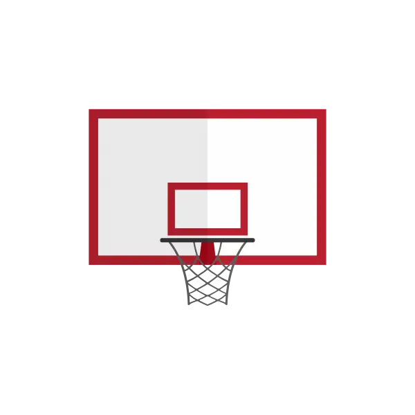 Red and White Basketball Hoop with Net