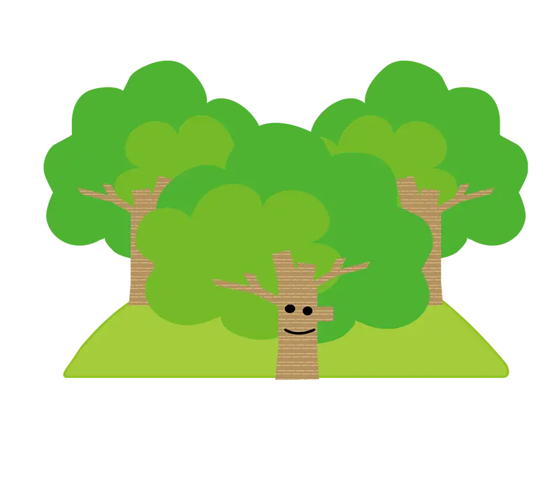 Cartoon Forest with Green Trees