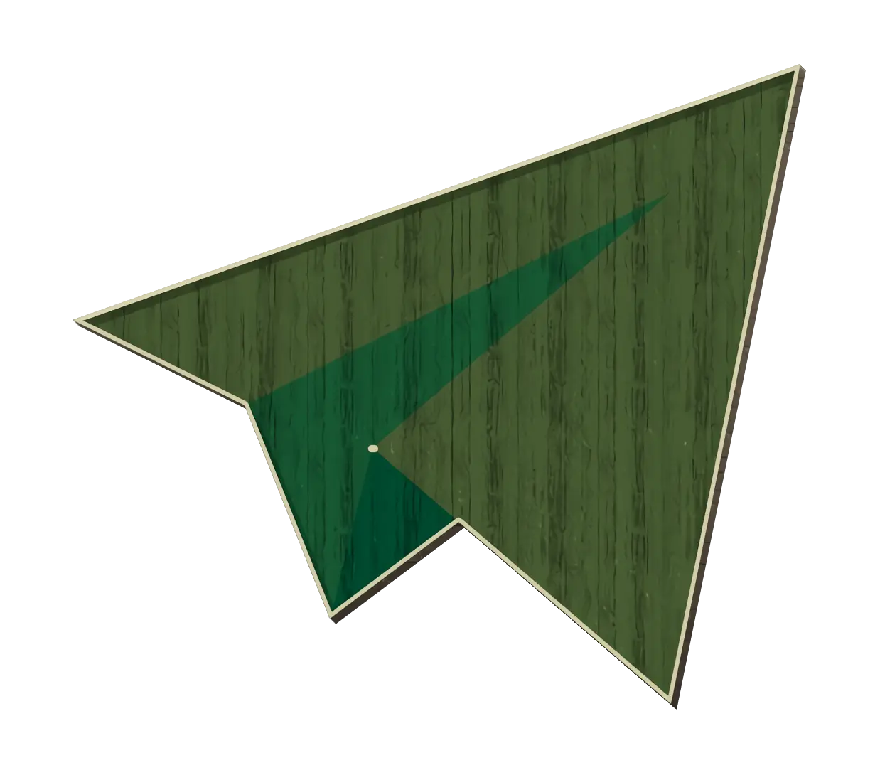 Green Textured Paper Plane Symbol
