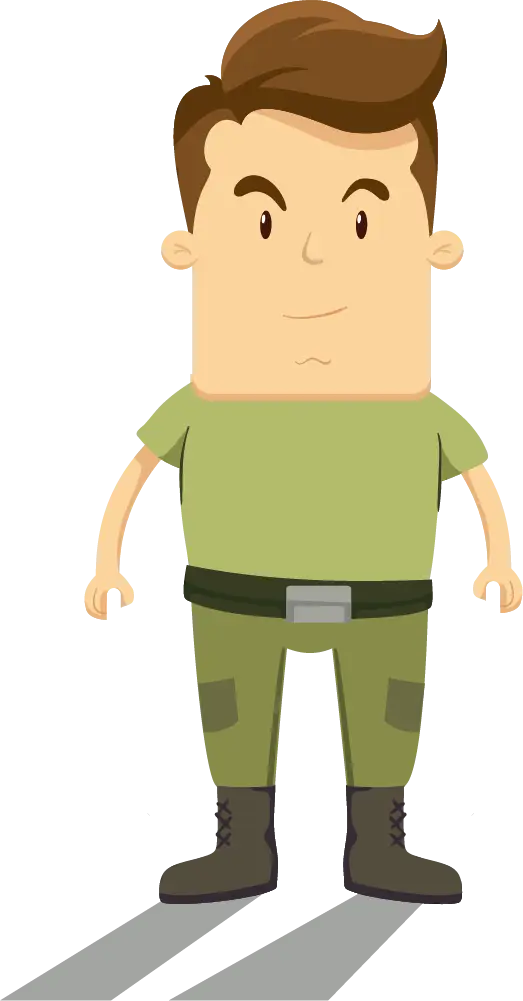 Cartoon Soldier in Uniform