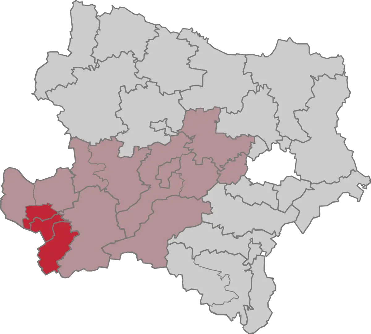 Regional Map with Highlighted Shaded Areas