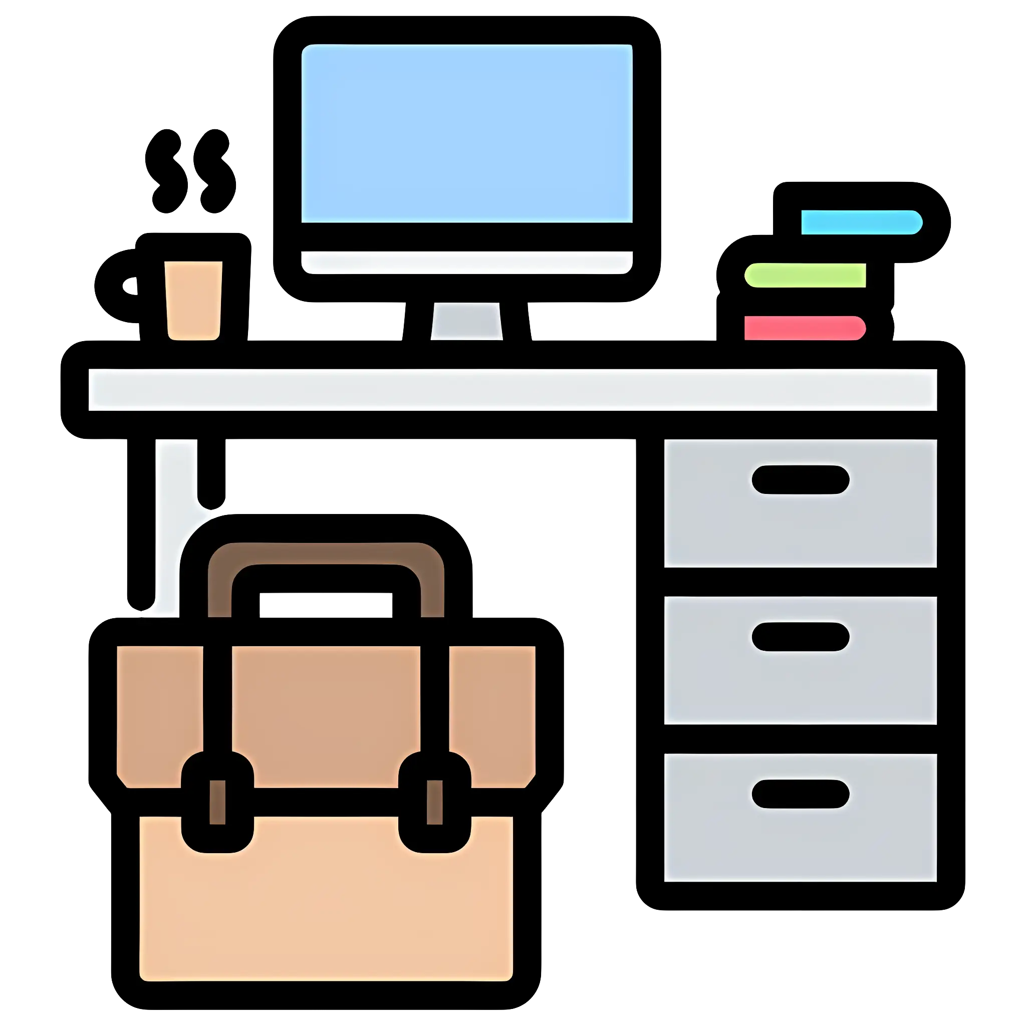 Organized Office Desk Setup