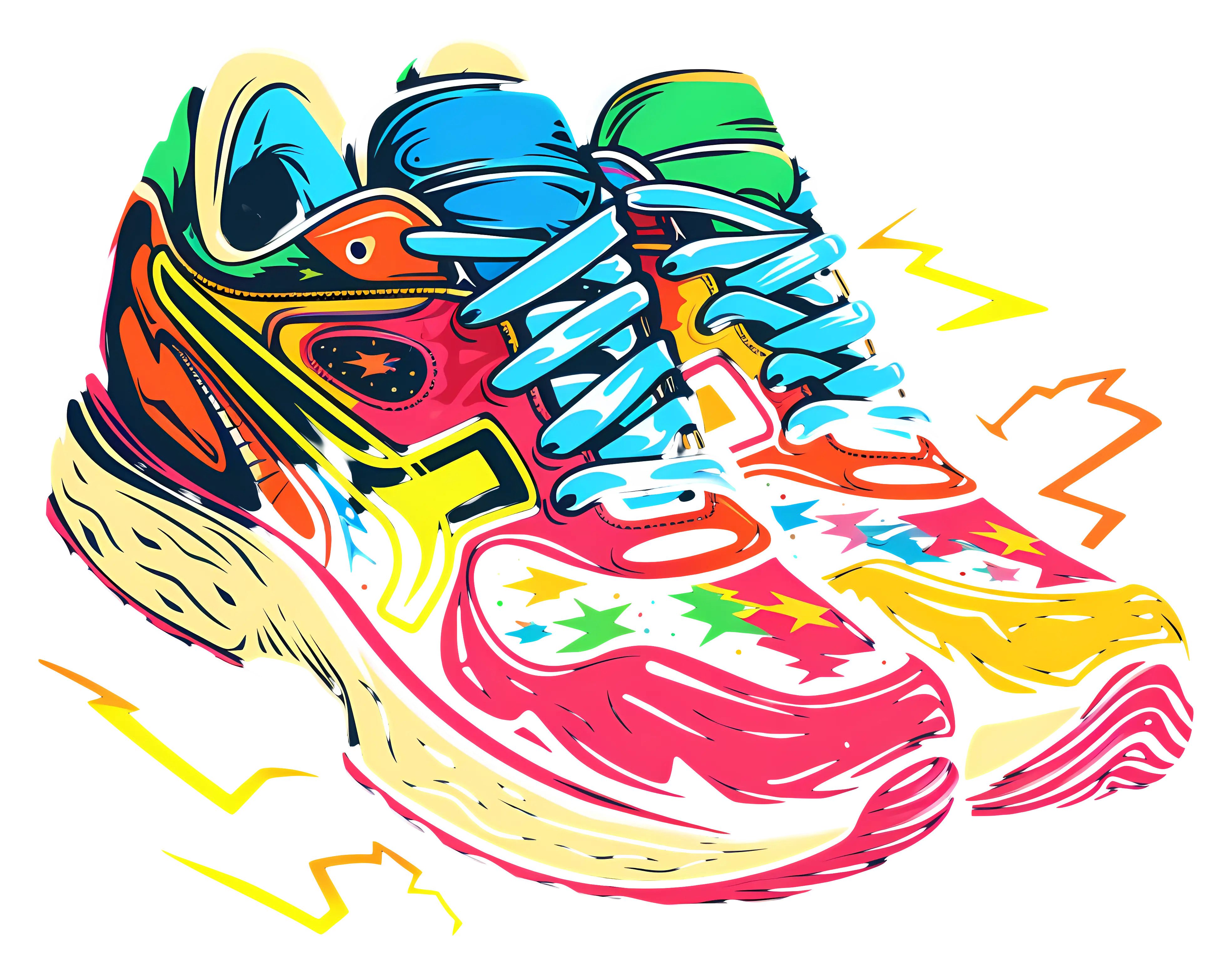 Colorful Sneakers Illustration