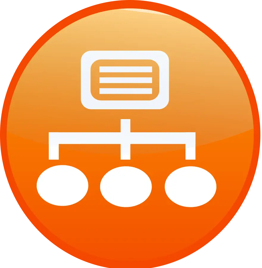 Bright Orange Network Diagram Icon