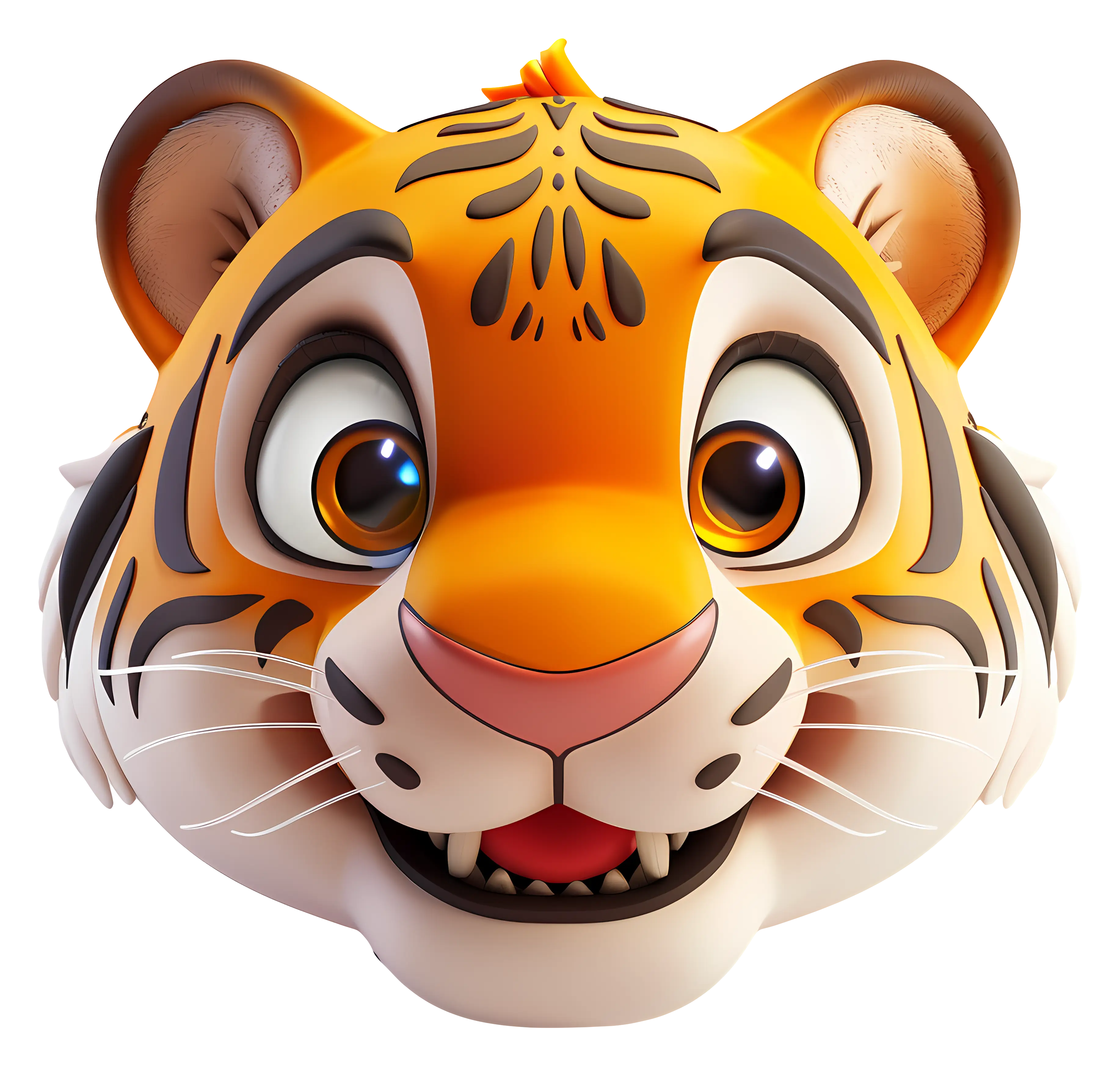 Cute Tiger Face Cartoon Illustration