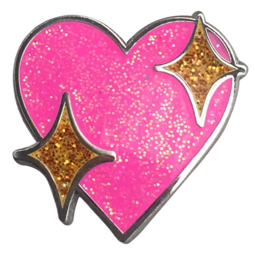 Pink Heart with Sparkles Icon