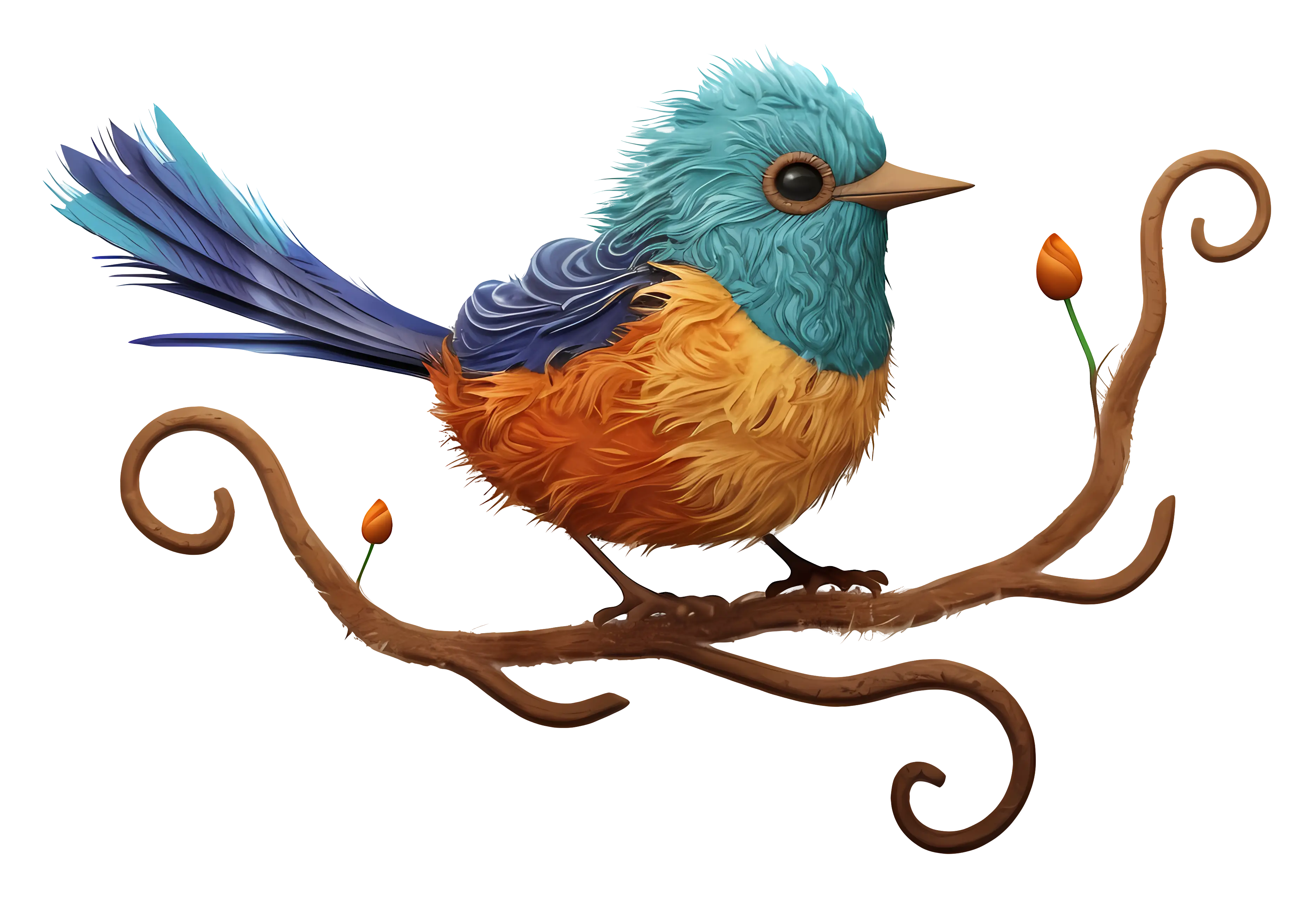 Colorful Bird Sitting on a Branch