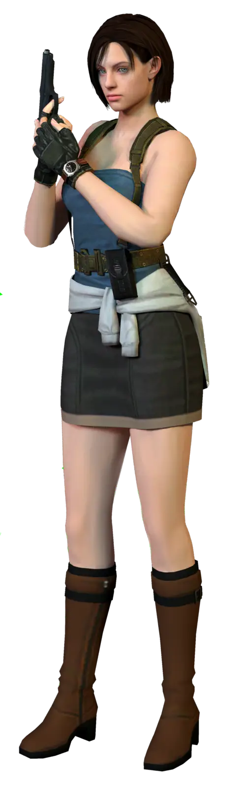 Female Character with Gun in Combat Outfit