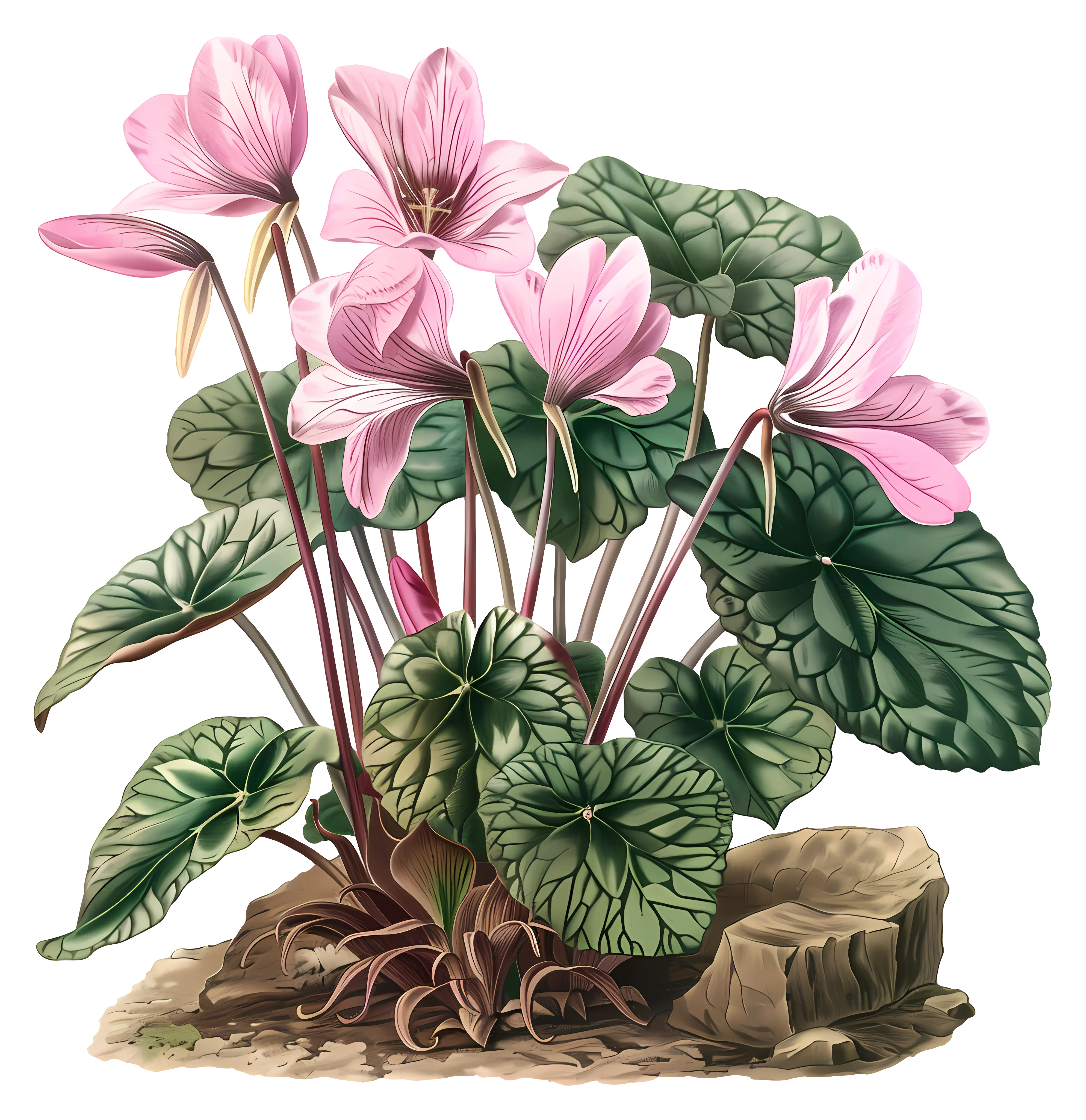 Earthy Pink Cyclamen Flowers