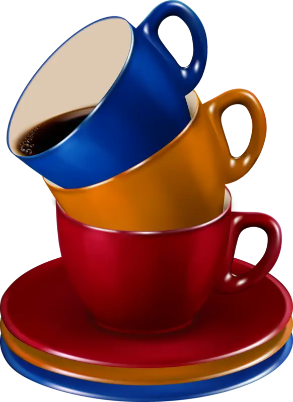 Stacked Coffee Cups in Vibrant Colors
