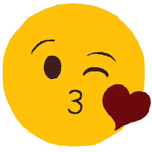 Winking Face Emoji with a Kiss of Love
