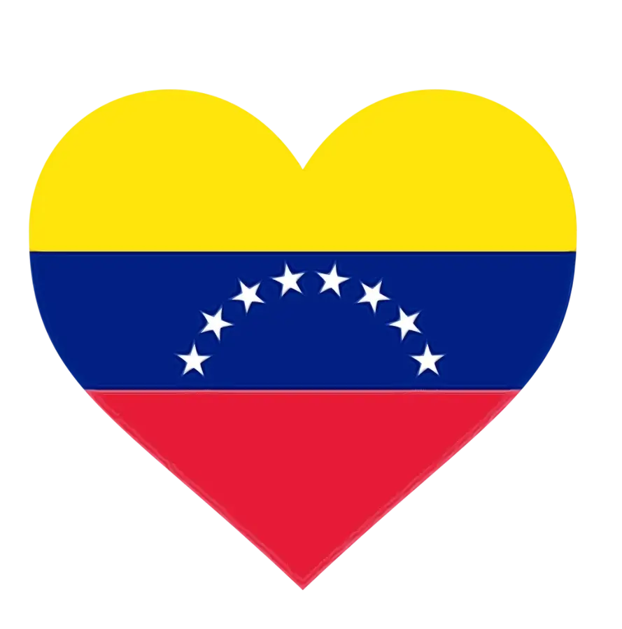 Venezuela Flag in Heart Shape Design