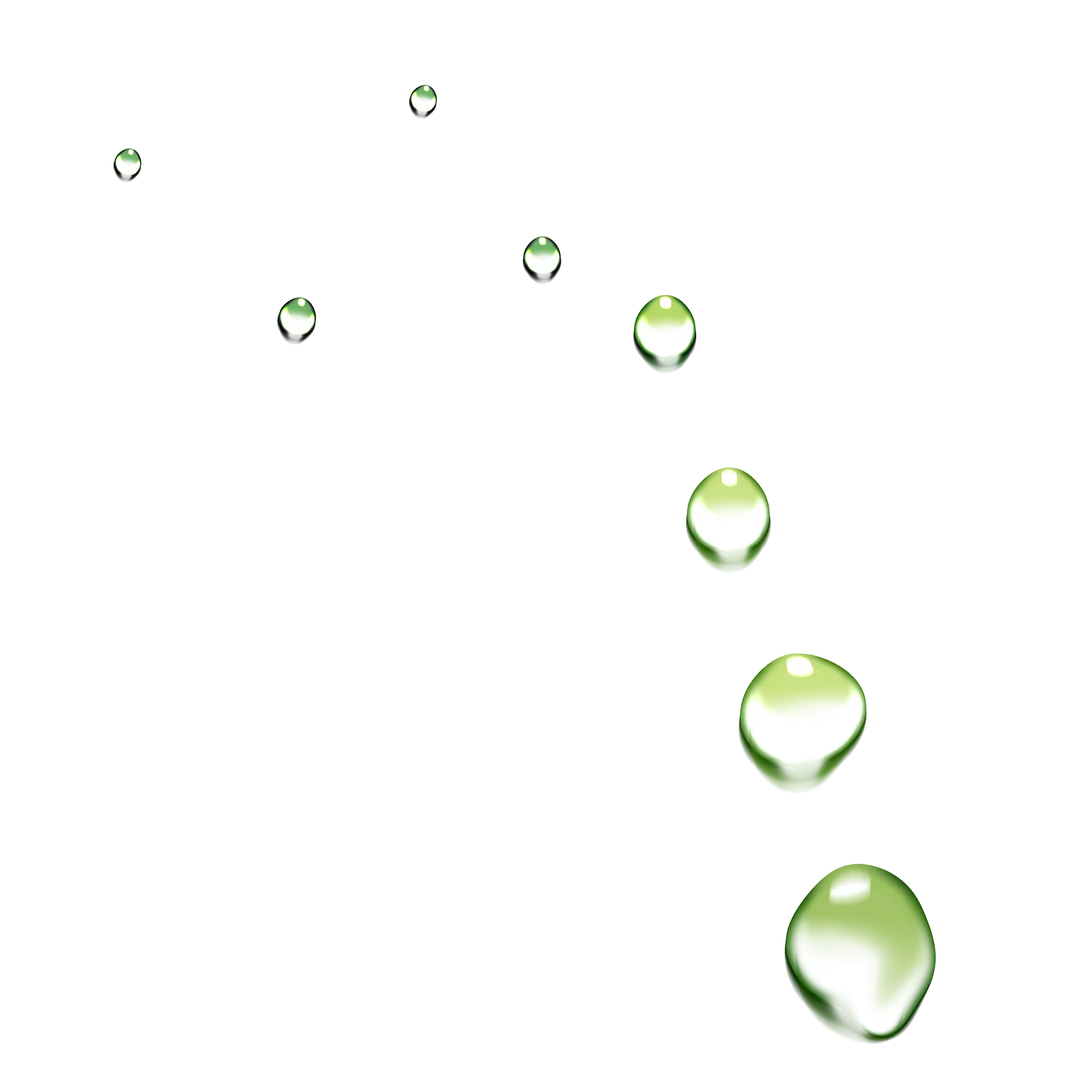 Green Transparent Water Droplets Design