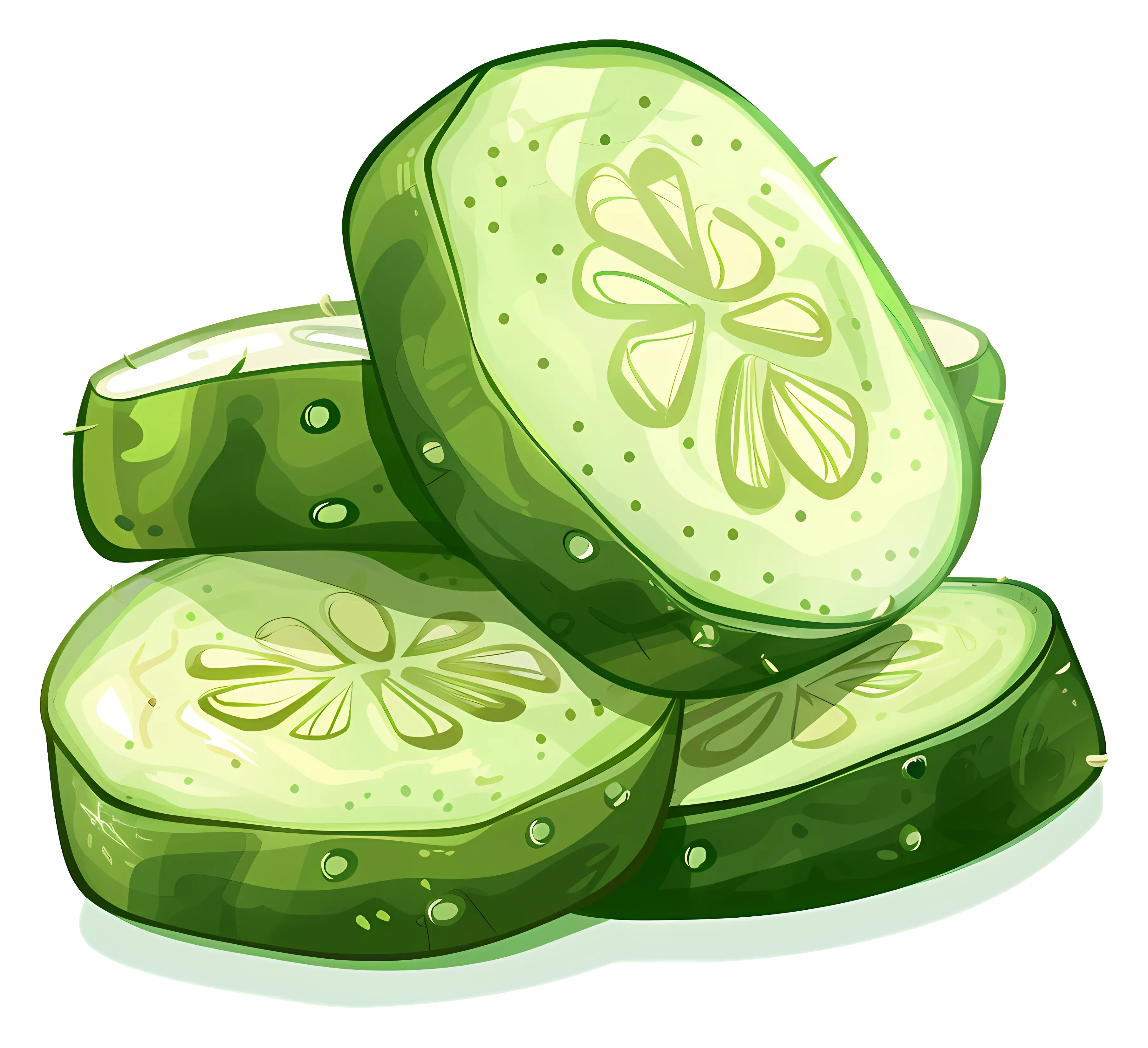 Crisp Green Cucumber Slices Design
