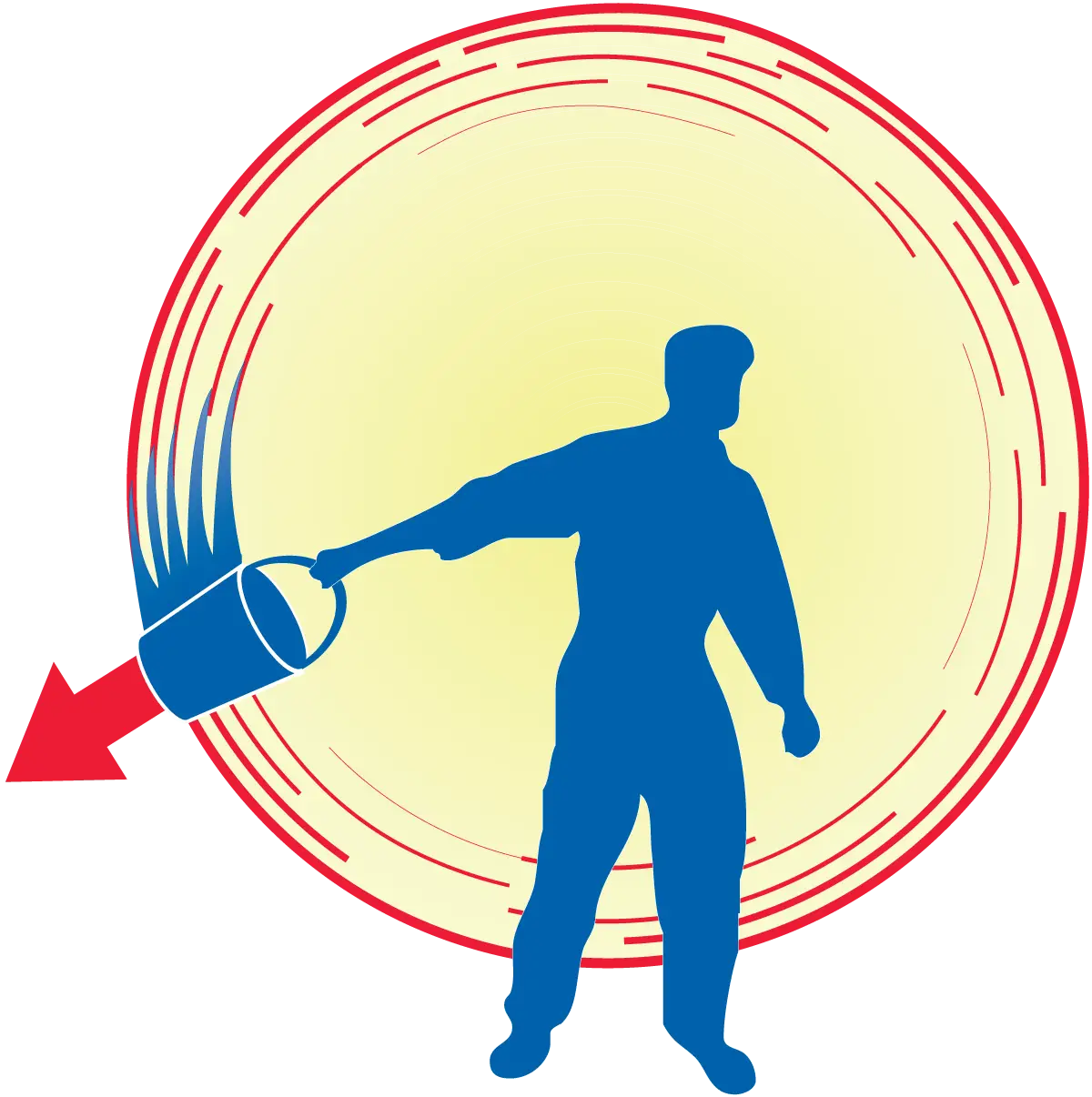 Silhouette of Man with Bucket