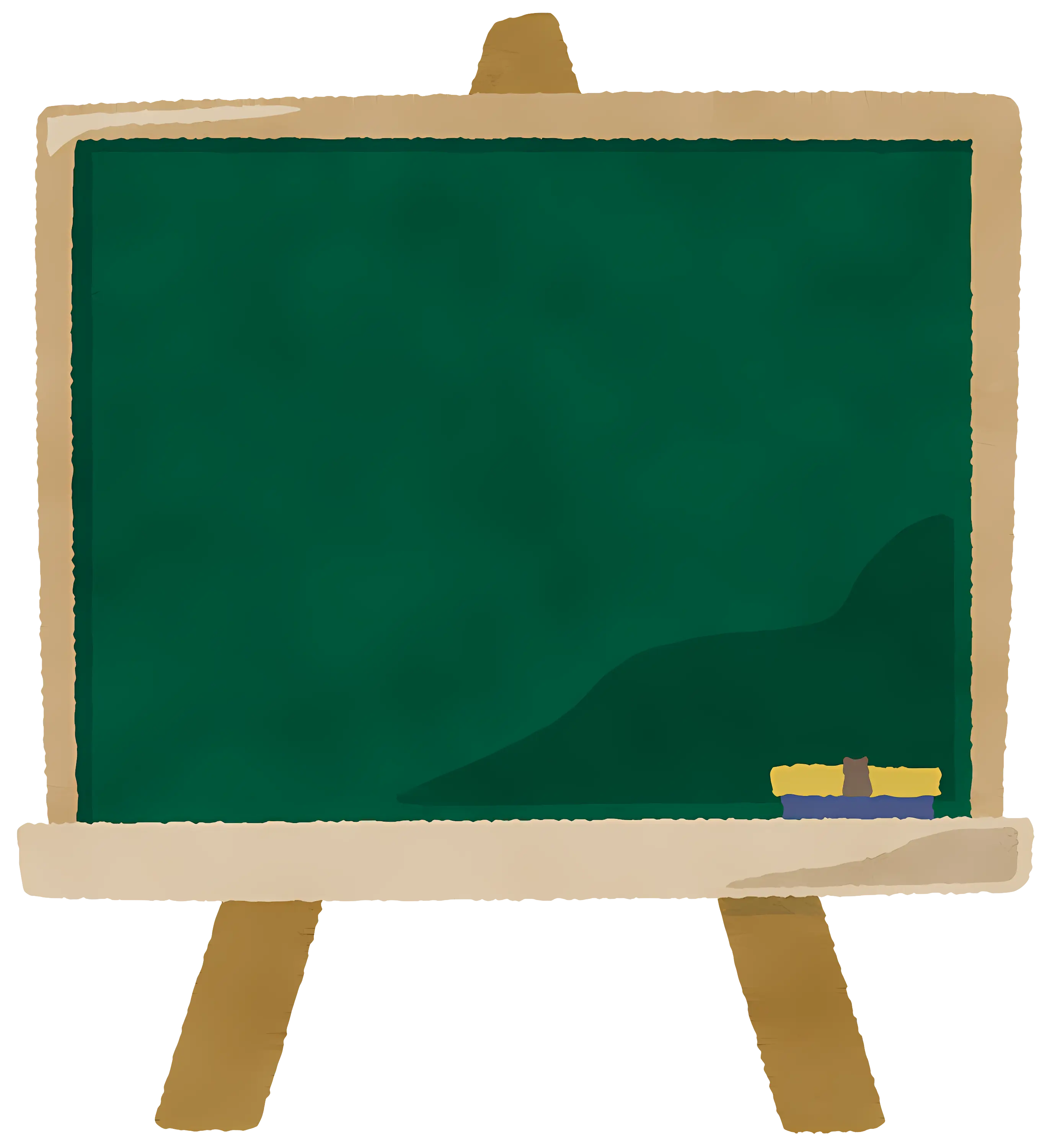 Simple Chalkboard with Eraser on Wooden Stand
