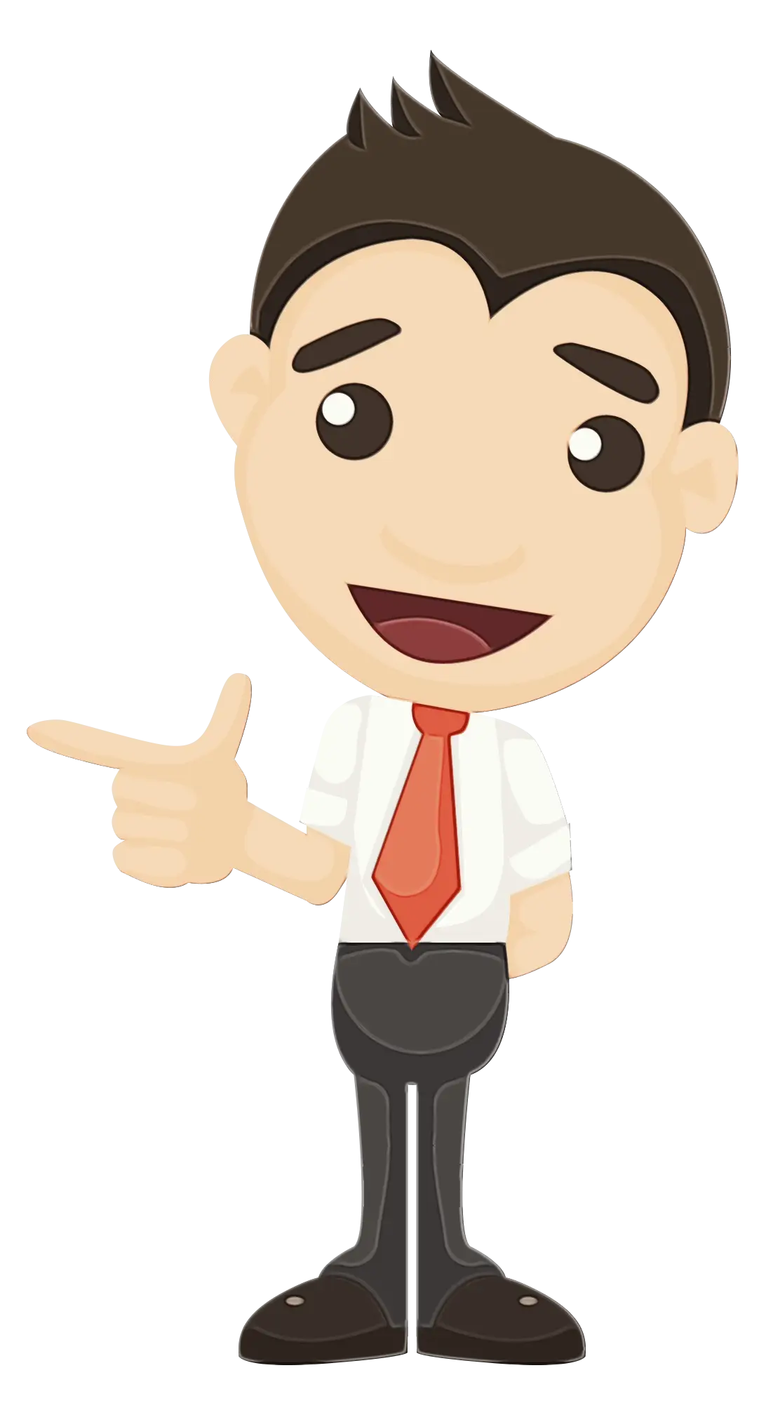 Cartoon Man Illustrating a Point