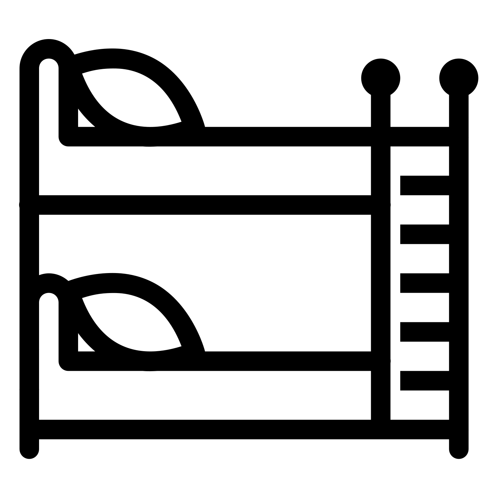Black Line Art Bunk Bed Icon