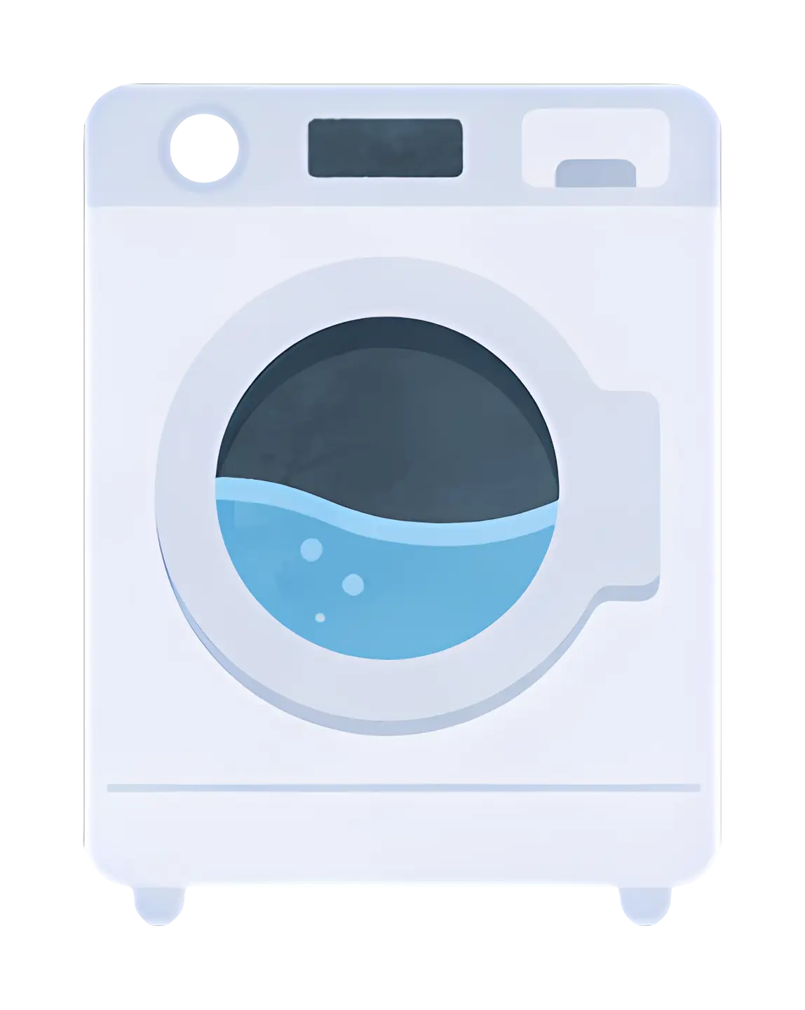 White Washing Machine with Blue Water