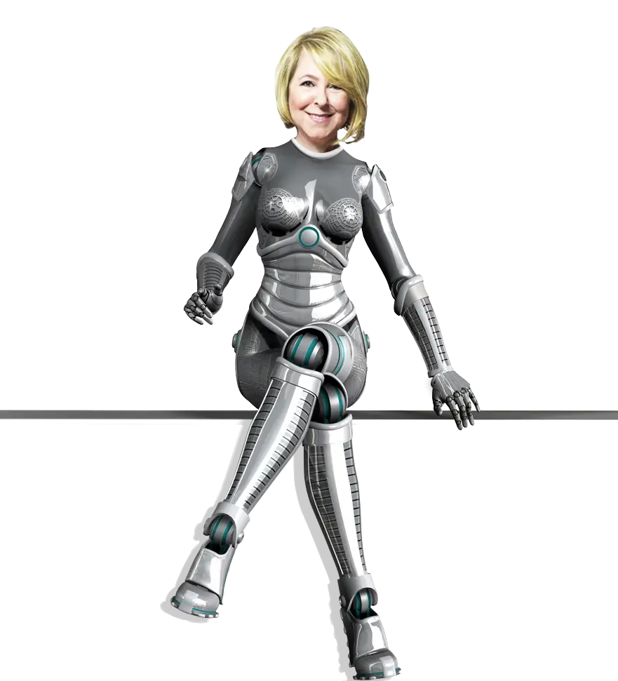 Woman in Futuristic Robot Armor