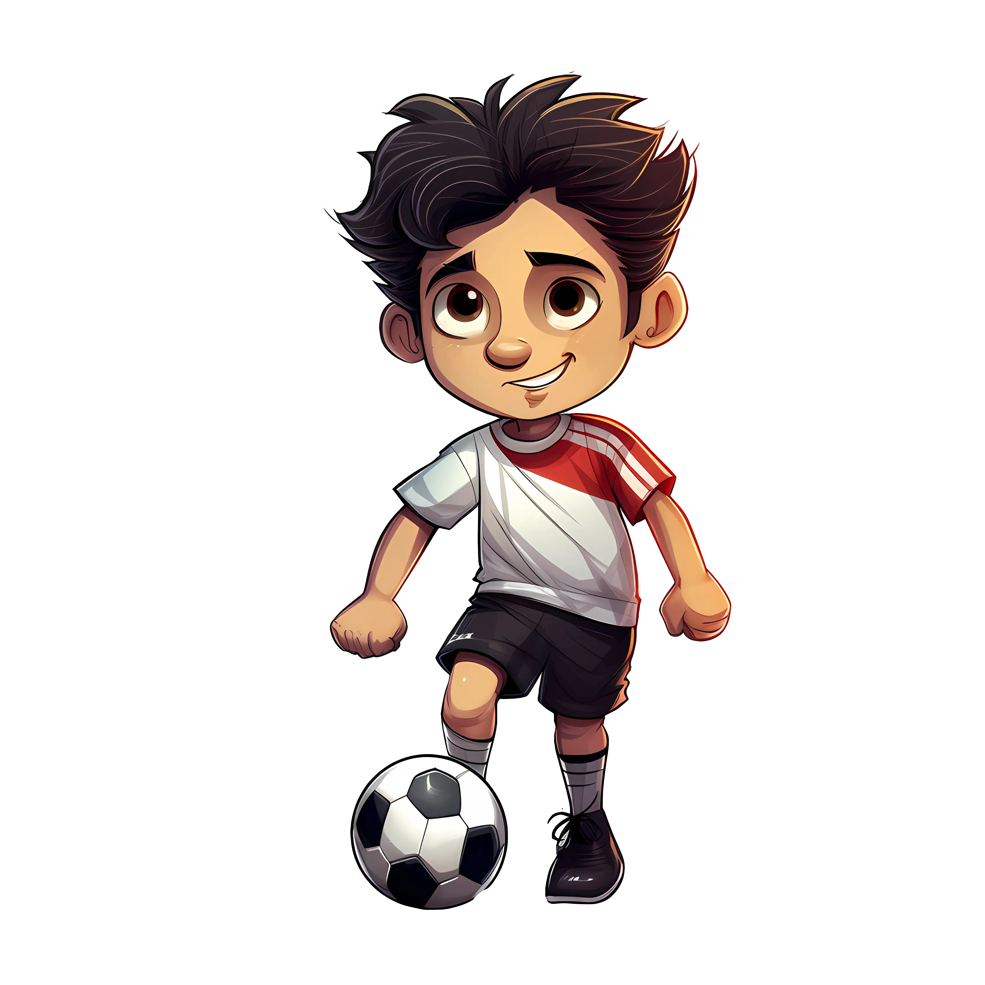 Cartoon Boy Playing Soccer