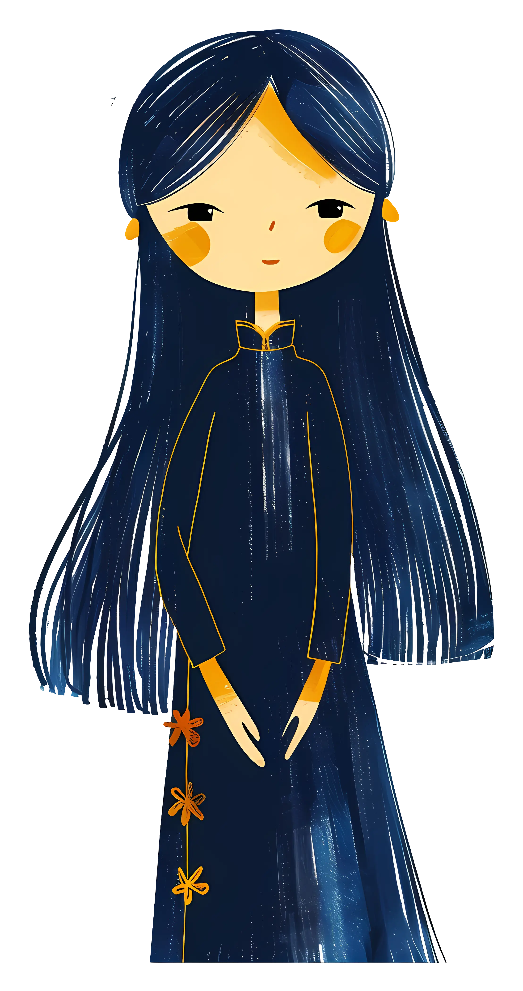 Girl in Blue Dress