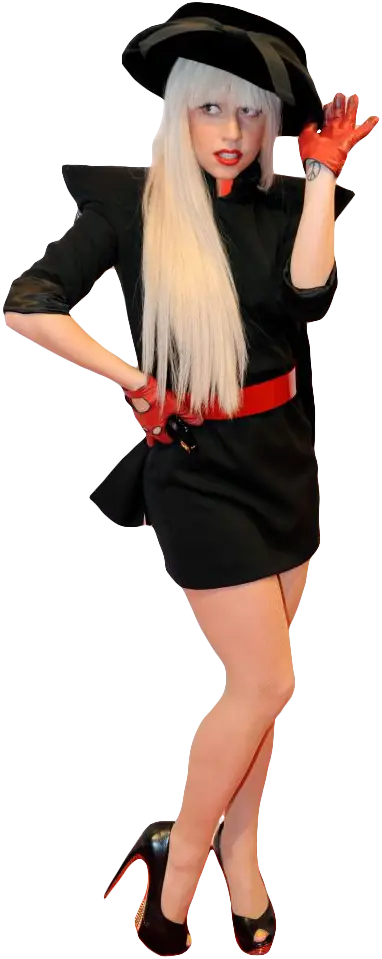 Fashionable Woman in Black Dress