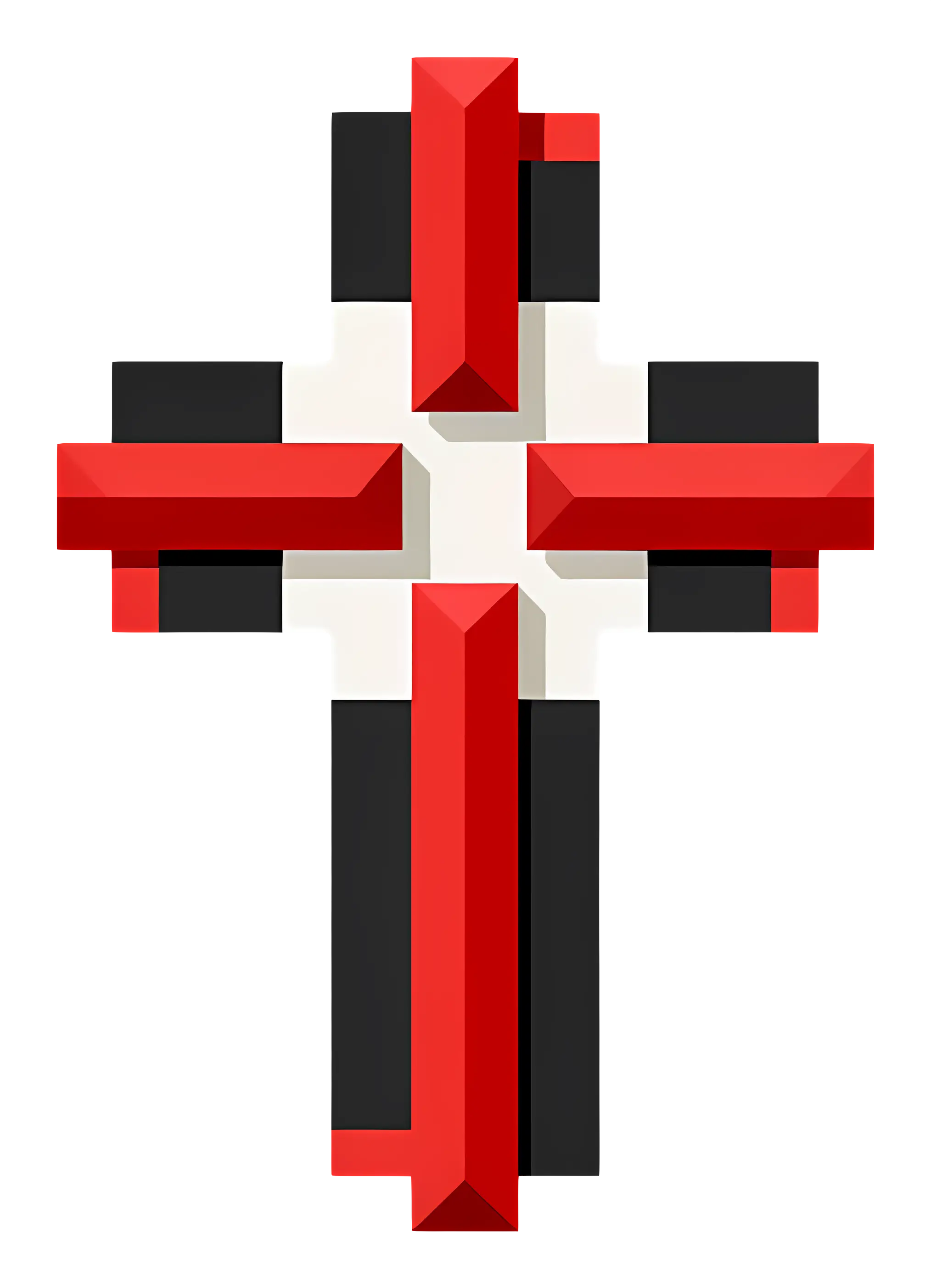 Red and Black Geometric Cross